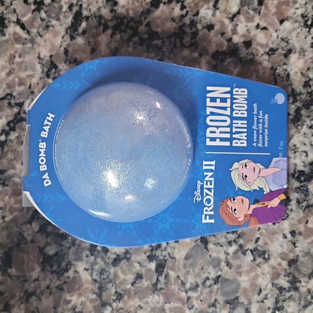FROZEN II Bath BOMB Blue with glitter new in package 7 oz Da BOMB BATH